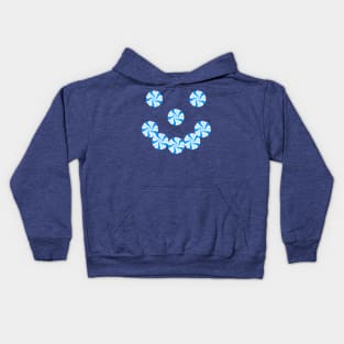 Blue Peppermint Holiday Candy Smiling Face Kids Hoodie